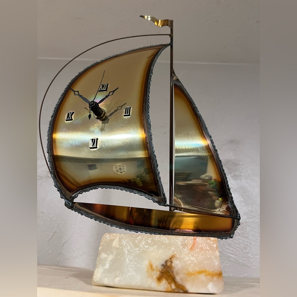 Brass Sailboat Clock